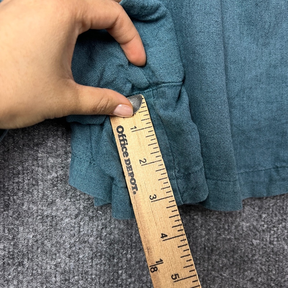 PILCRO by Urban Outfitters Smocked Bodice Linen‎ Blend Romper Teal XS - Picture 6 of 9